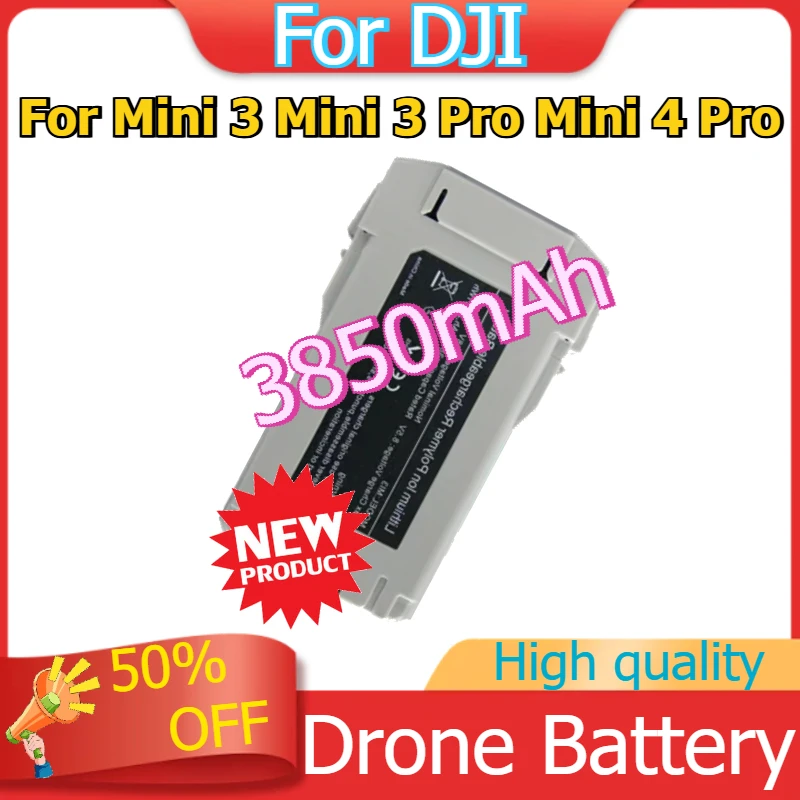 

For DJI Mini 4 Pro Battery Plus Compatible Mini 3/Mini 3 Pro Drone Flight Battery Accessories Flight Time 45 Minutes 3850mAh