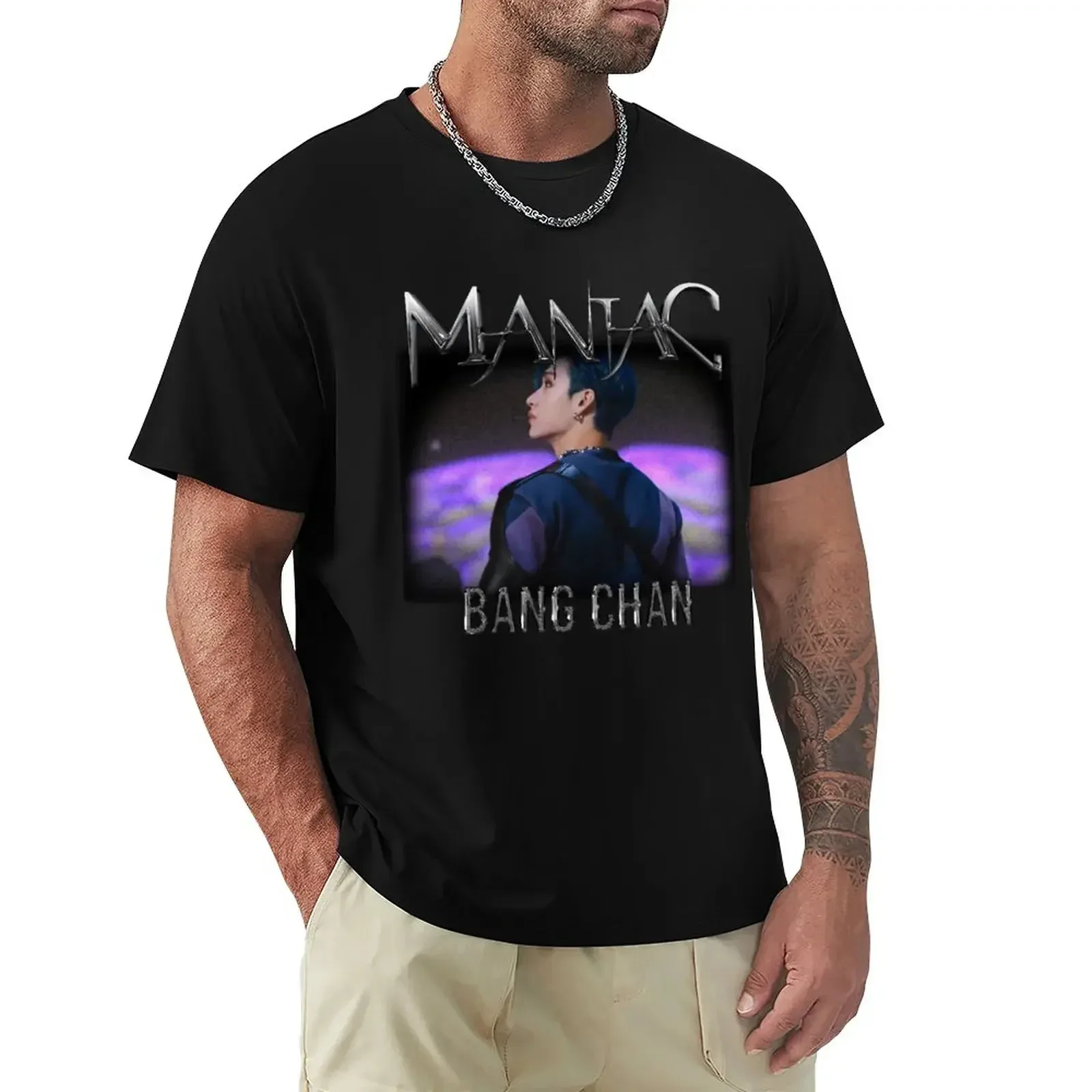 maniac skz - bangchan version T-Shirt shirts graphic tees summer top mens big and tall t shirts