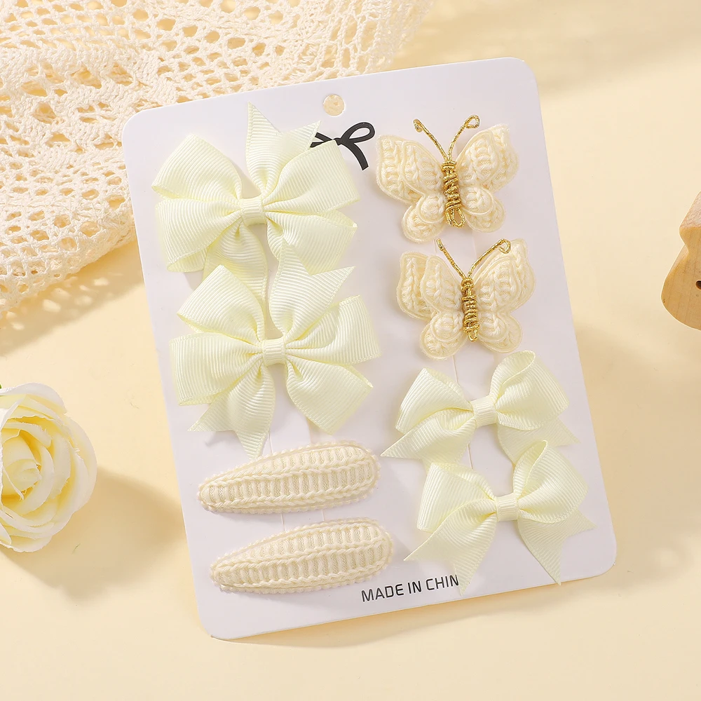 

LOVEKIKI 8Pcs/Set Butterfly Hair Clips for Baby Girls Handmade Kniting Hairpin Barrettes Gift Headwear Babe Hair Accessories