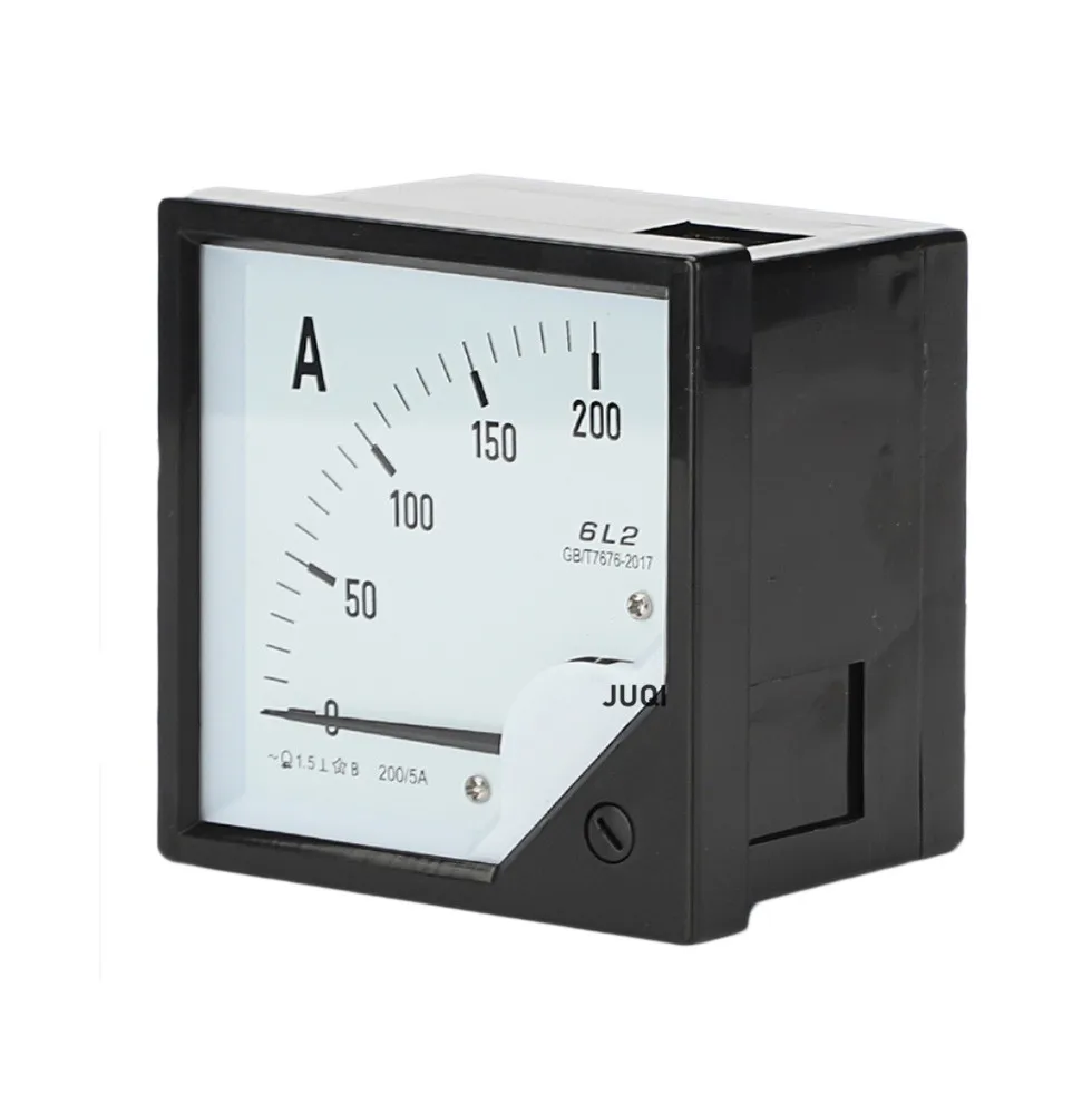 6L2 AC Ammeter 25A 30A 50A 100A 150A 200A 300A 500A 600A  Ammeter Pointer Instrument  80*80mm Mechanical Installation AC