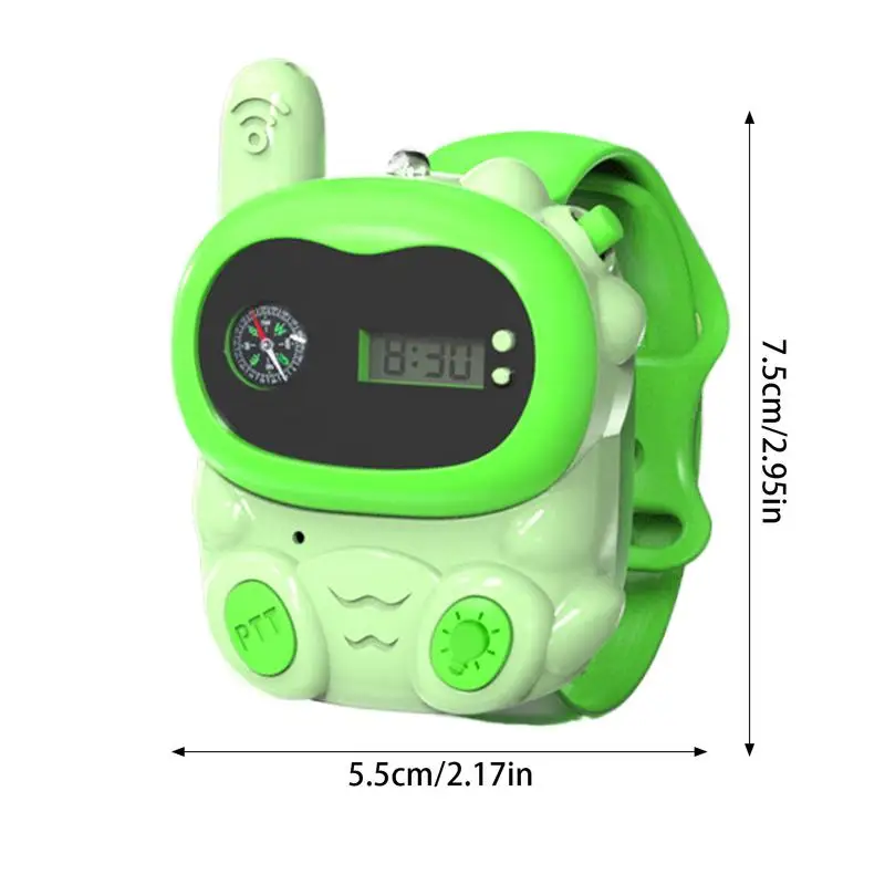 Walkie Talkie per bambini 2X Walkie-talkie per cartoni animati per bambini con luci a LED Telefono per chiamate remote con orologio e bussola interattiva