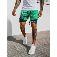 Adult Double Layer Beach Shorts 3D Digital Print Pirates of the Caribbean Short Pants Breathable Quick Dry Comfortable Men's Bea