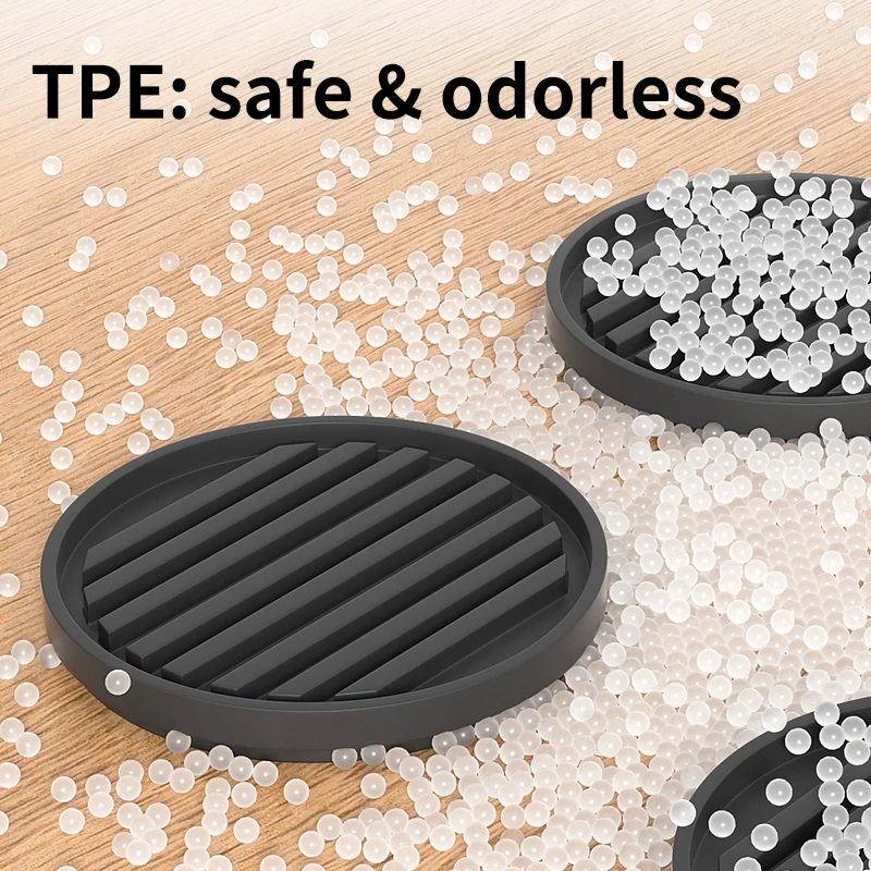 وسادات أثاث مستديرة سوداء اللون مضادة للانزلاق: مقاومة للاهتراء، مقاومة للخدش، زيادة/قطع/قابلة للتكديس - للأرائك والطاولات والكراسي #5