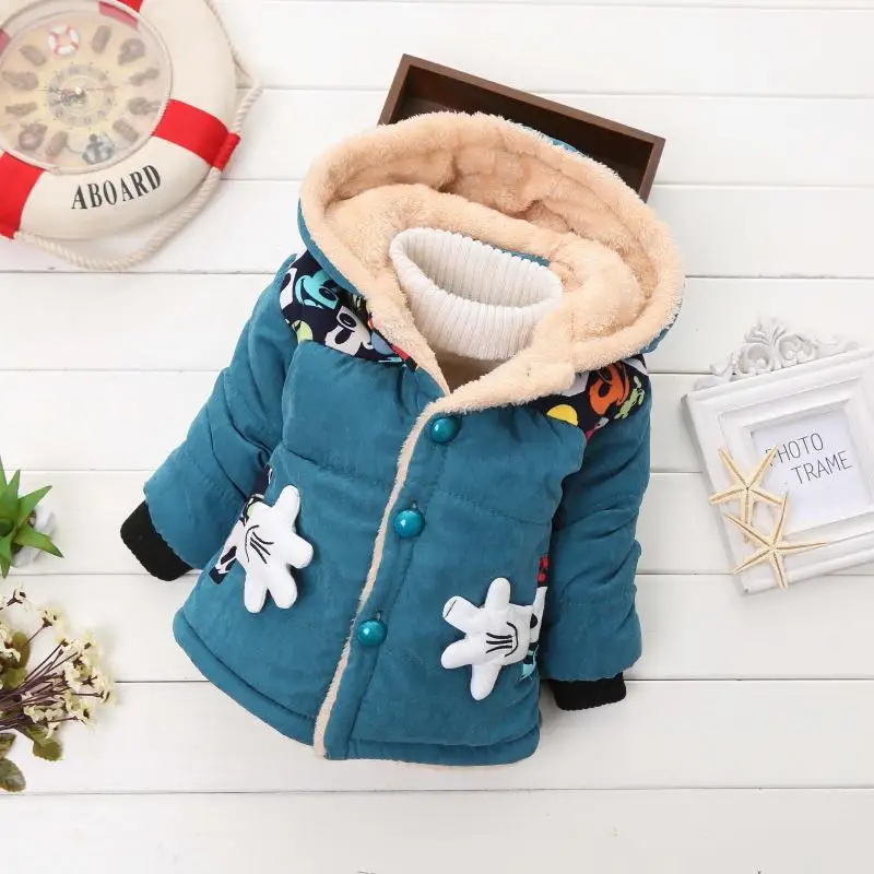 Winter Thick Jacket For Baby Girls Boys Christmas Casual Jacket Girl Coat Kids Warm Cotton Outerwear 1 2 3 4 Y Children Clothes