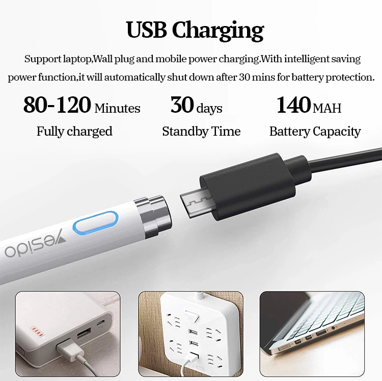 

Yesido ST05 Активная емкостная ручка, подходящая для iPad Pencil, обучающая машина, ручка с сенсорным экраном, наконечник ручки для рукописного ввода планшета Apple