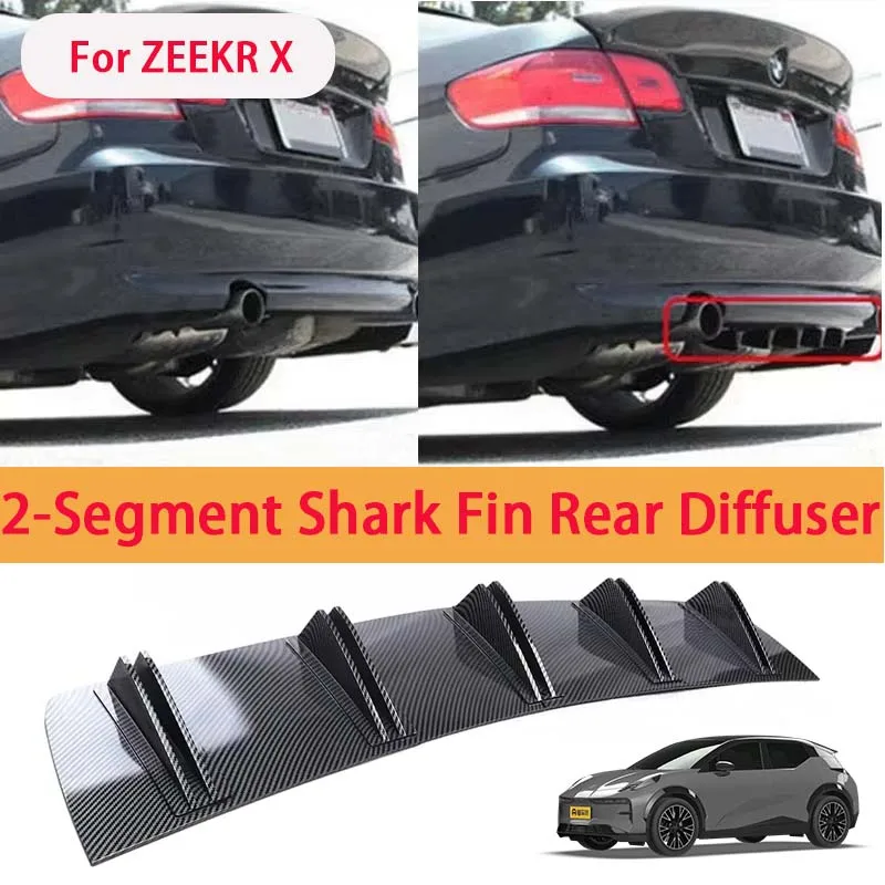 For ZEEKR X Shark Fin Rear Diffuser Split Chassis Spoiler Auto Aerodynamic Parts Aerodynamic Modification
