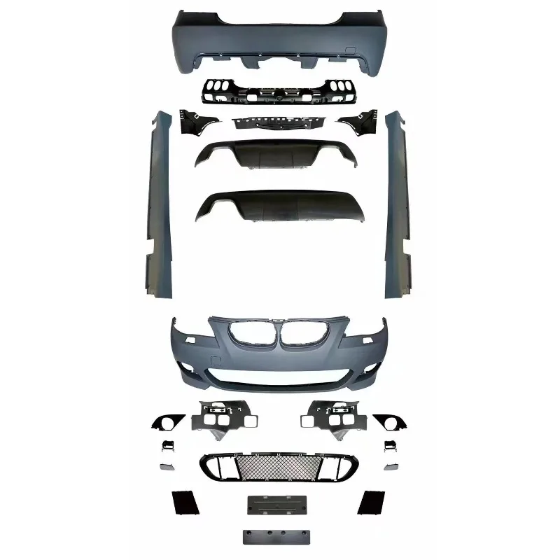 2004-2010 E60 MT Style Conversion Complete Body Kit Direct Fit Replacement Front Rear Bumper Side Skirts for  5 Series