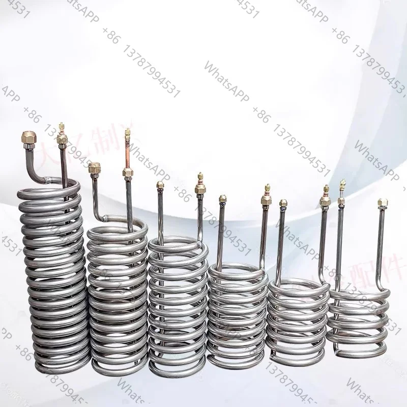 1pc Titanium tube evaporator, straight titanium tube heat exchanger. 1-5HP chiller seafood fresh water fish tank heat exchanger.
