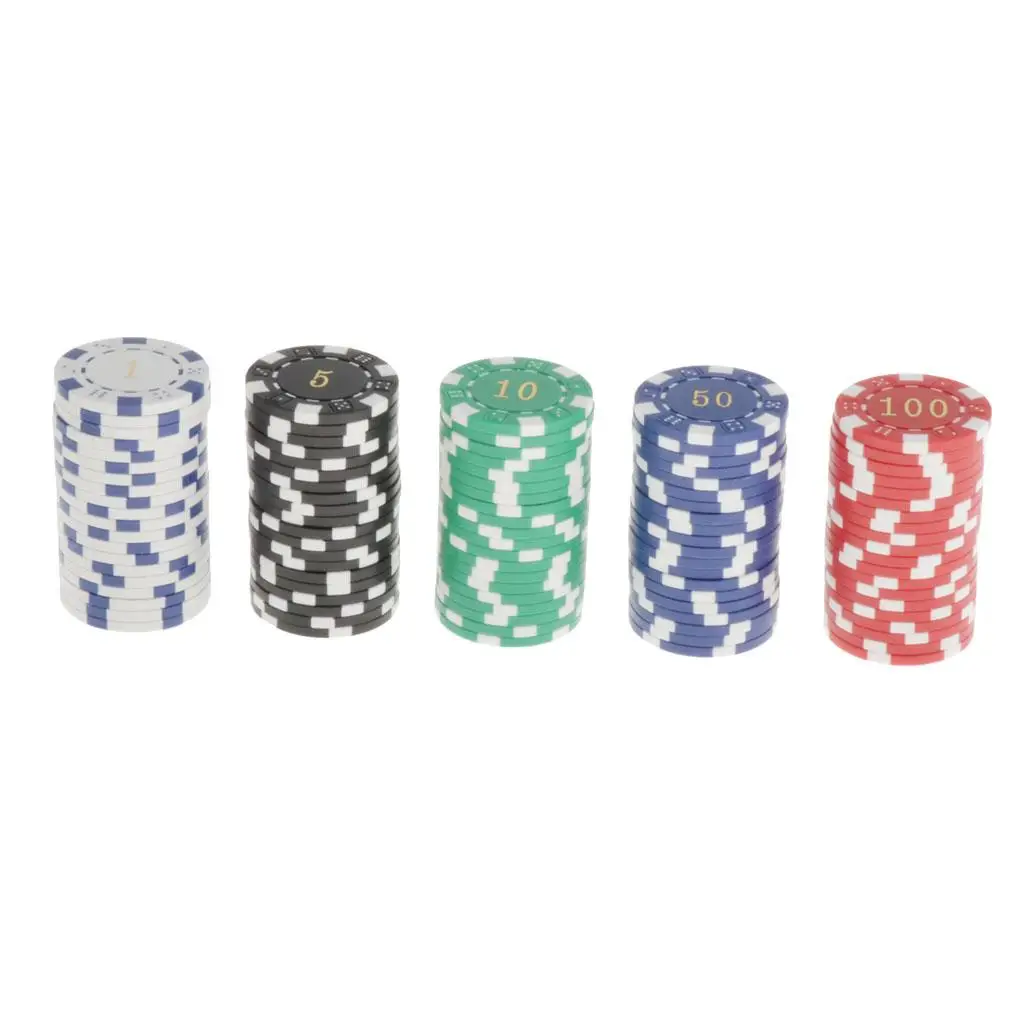 

100Pcs Poker Game Tokens, Multicolor Poker Chip Set, Suitable for Mahjong/Poker/Party Game Entertainment