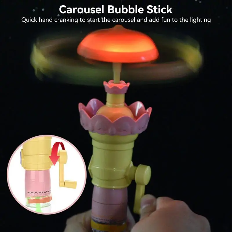 Handheld Bubble Machine Carrousel Ontwerp Zomer Buiten Achtertuin Speelgoed Nieuwigheid Speelgoed & Amusement Lekvrije Nieuwigheid Bubble Wand