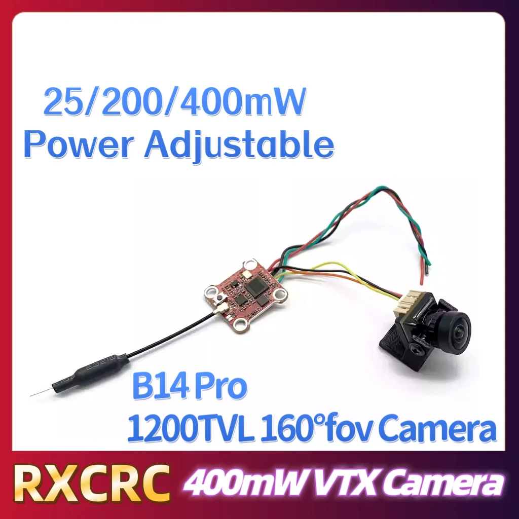 RXCRC 5.8G module 400mW VTX Transmitter MINI Camera1200TVL 160°fov ,for FPV remote、control vehicles、fixed-wing aircraft ete.
