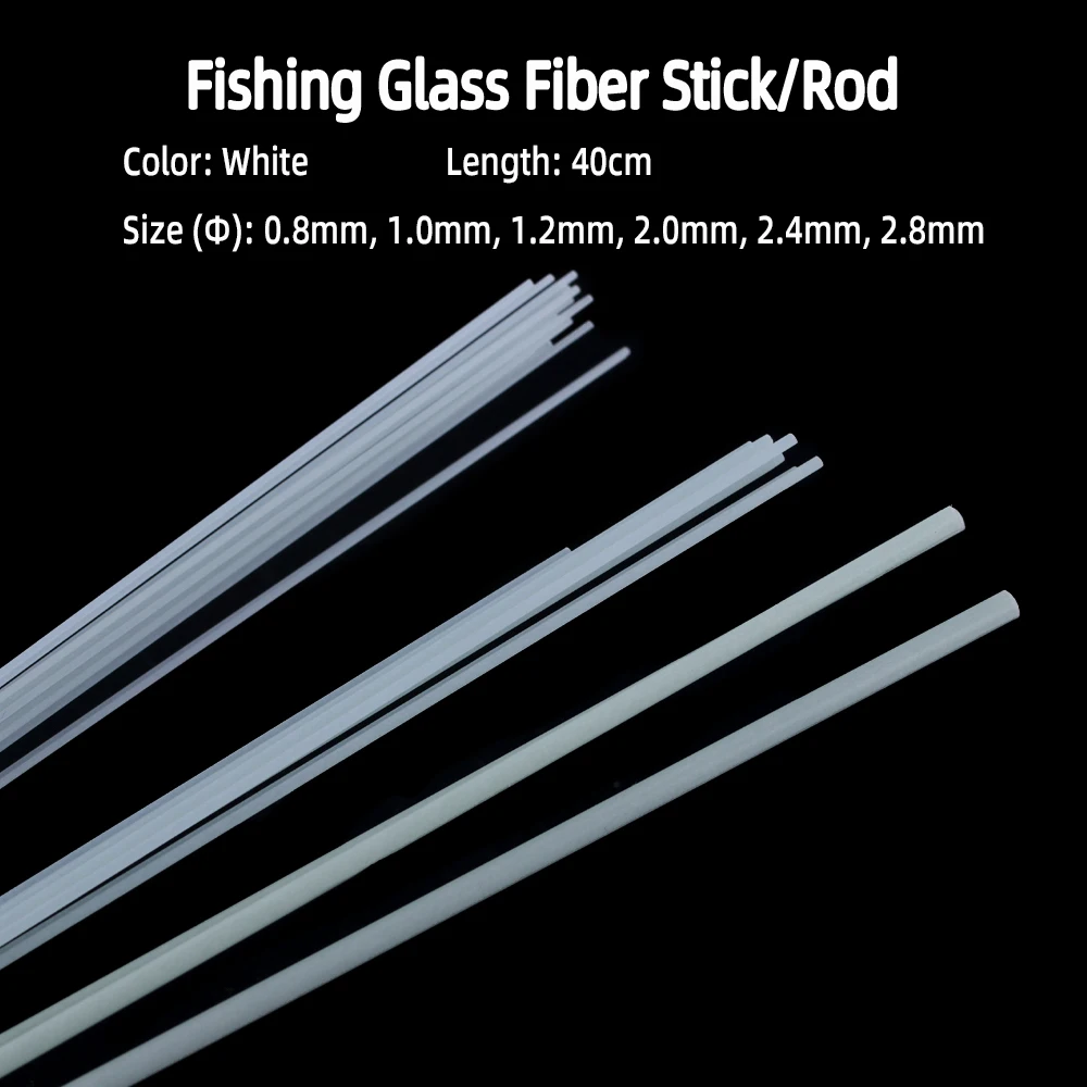 Wifreo 10/20pcs Round Glass Fiber Stick DIY Fishing Float Tail Material Fiber Rod For Saltwater Fishing Squid Jig Hook Tackle