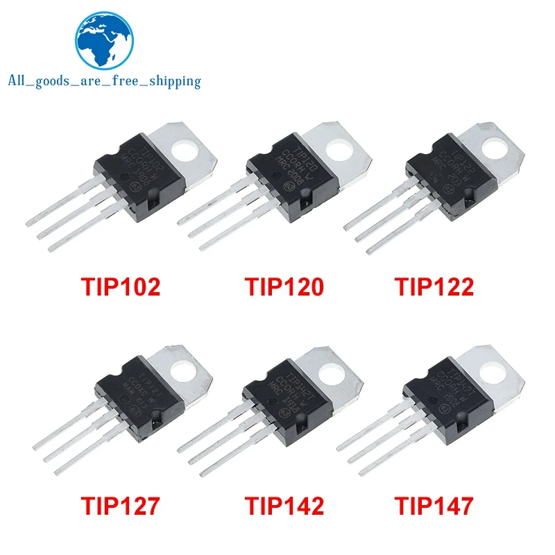 TZT 10pcs Tip102 Tip120 Tip122 Tip127 Tip142 Tip147 Transistor Tip142t Tip147t For diy