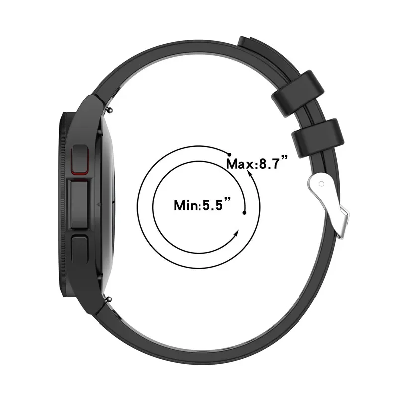 Bracelets de montre en silicone pour Samsung Galaxy Watch 5 Pro 4, bracelet à extrémité incurvée, bracelet classique Watch4, 40mm, 44mm, 46mm, 42mm