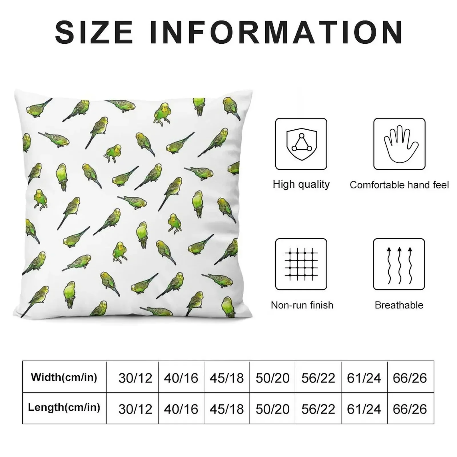 Little Budgies Pattern Throw Pillow Pillow Cases Decorative pillowcases for sofa cushions Sofa Covers Christmas Pillow