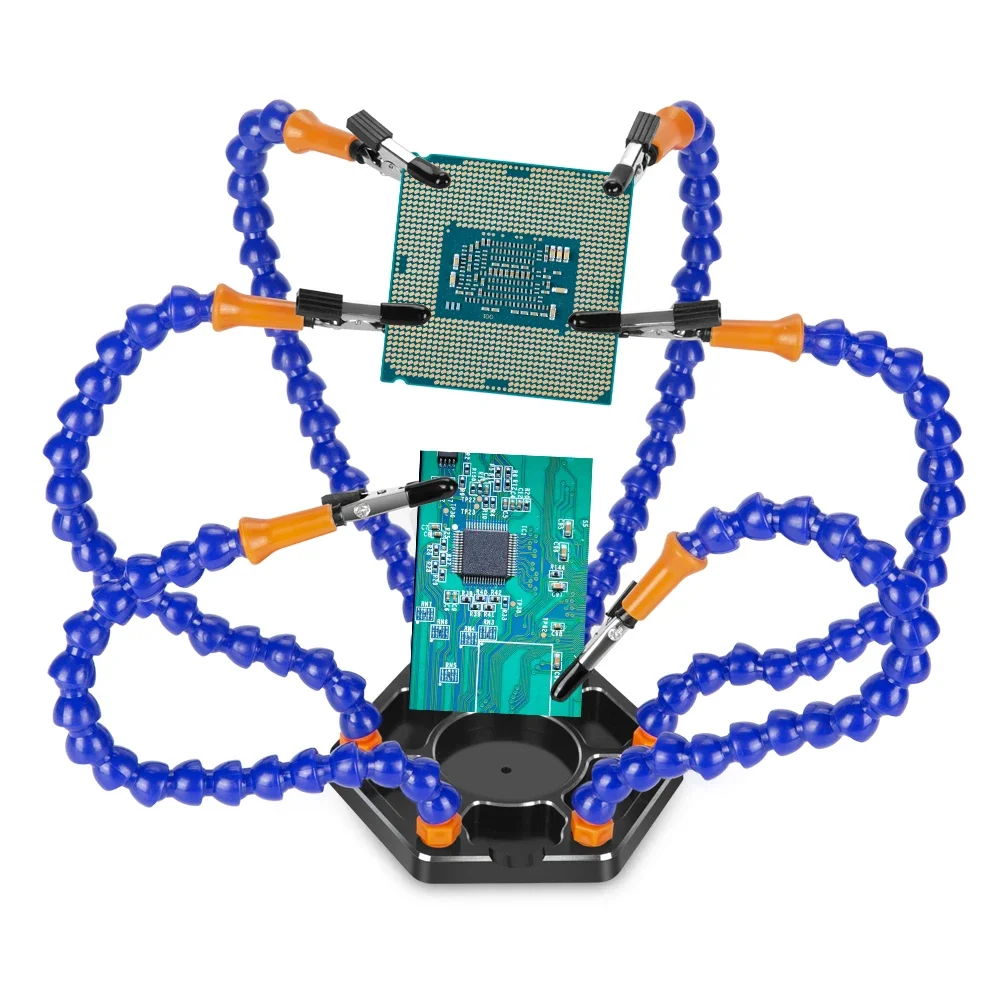 

Для паяльной станции с шестью гибкими рычагами, алюминиевые зажимы типа «крокодил», сварочный инструмент для пайки, ремонт электронных компонентов