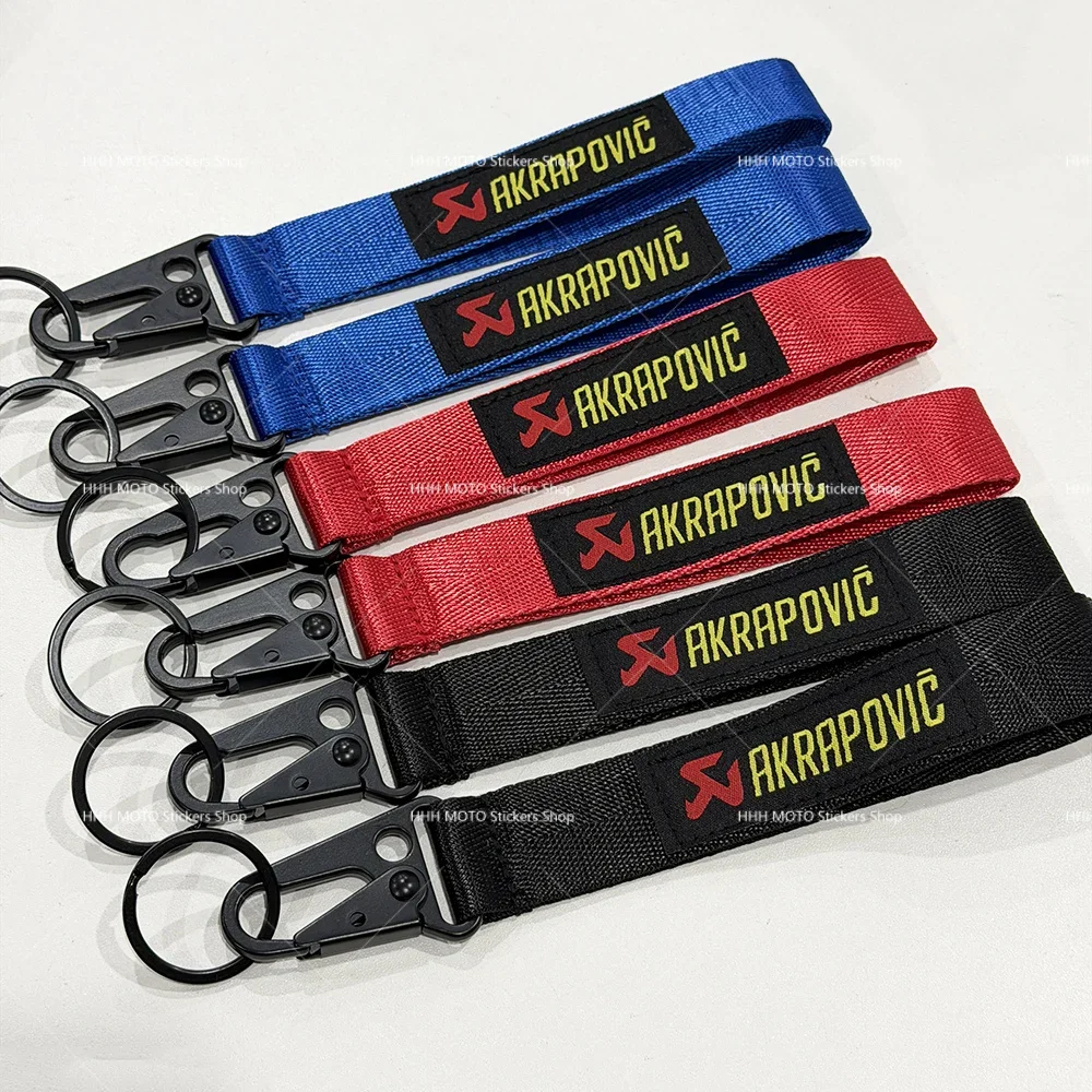 

Motorcycle For AKRAPOVIC Embroidered Logo Keychain Single Sided Ring Pendant Gift Exclusive Motorcycle Accessories