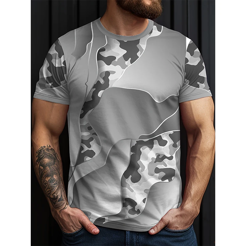 Fashion Camouflage 3D Print T-Shirts Men Women Casual O-Neck Short Sleeve T Shirt Oversized Harajuku Y2k Tops Tees Kids Clothing