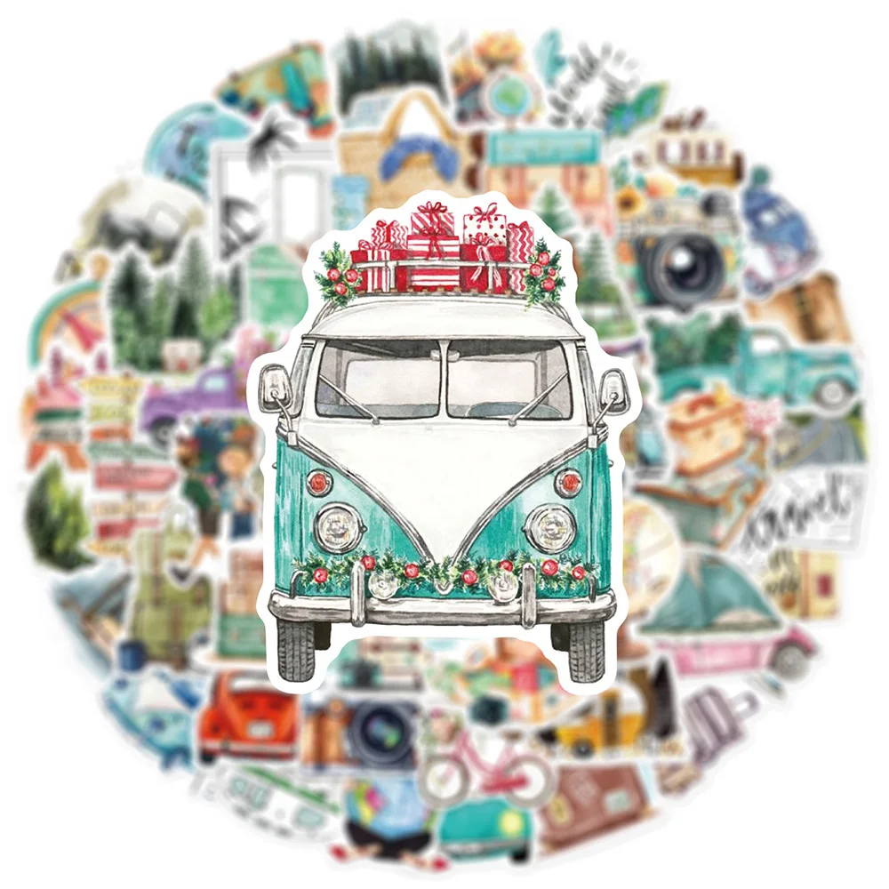 10/30/50PCS Outdoor Camping Graffiti Aufkleber Reise Landschaft Cartoon Aufkleber DIY Koffer Laptop Wasserdichte Dekoration Aufkleber
