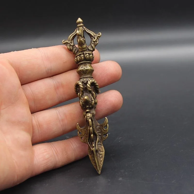 Antique and Miscellaneous Collectibles: Nepalese Dharma Instruments, Dragon Head Vajra, Vintage Dharma Pendant, Dharma Hanging O