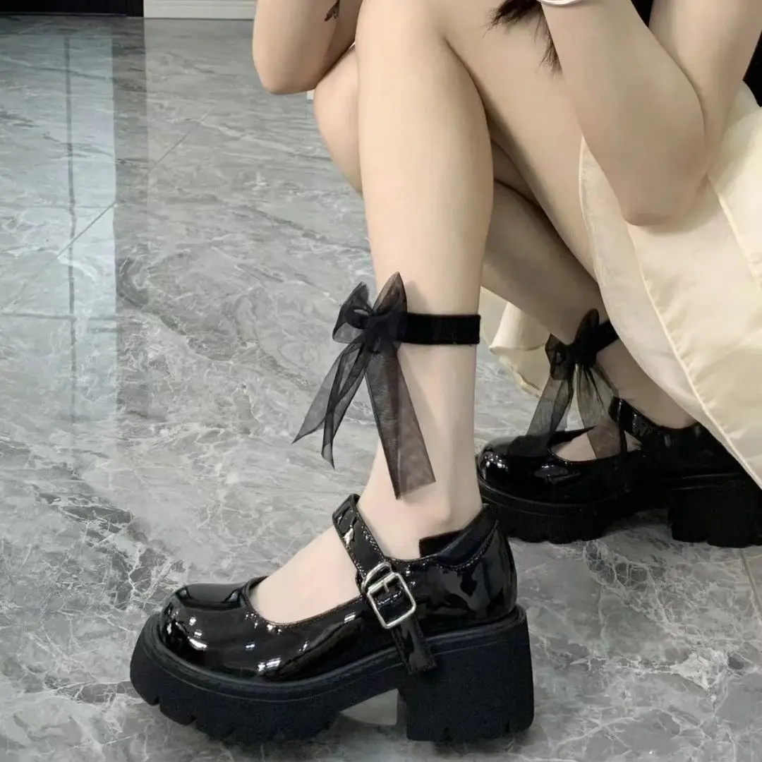 Sizes31-46 women's plus size cosplay chunky heel mary Janes platform lolita JK uniform Shoes versatile  student  leather loafers