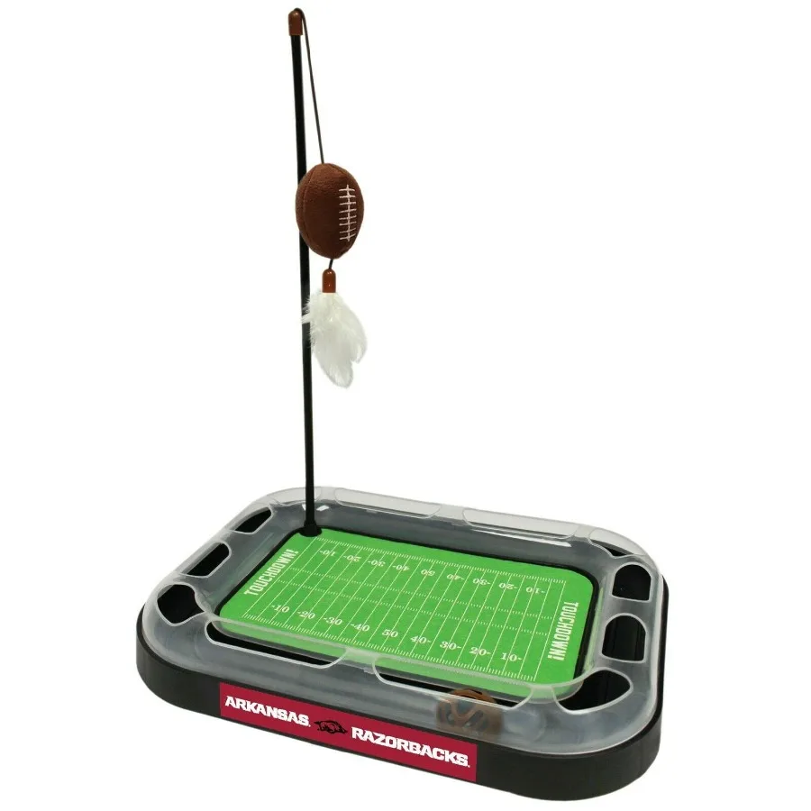 

Игрушка-когтеточка NCAA Arkansas Razorbacks с кошачьей мятой, плюшевыми перьями, 5-в-1, для кошек