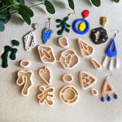Irregular Geometric Polymer Clay Molds Leaves Abstract Shaped Clay Cutters for DIY Earring Jewelry Pendant Embossing Cutting