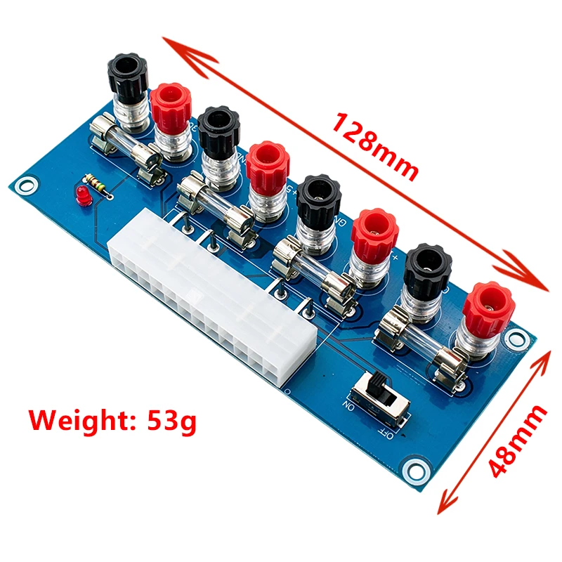 XH‑M229 Desktop ATX Power Supply Breakout Board 24Pin ATX Power Adapter Module With Fuse For Lab Power DIY Project
