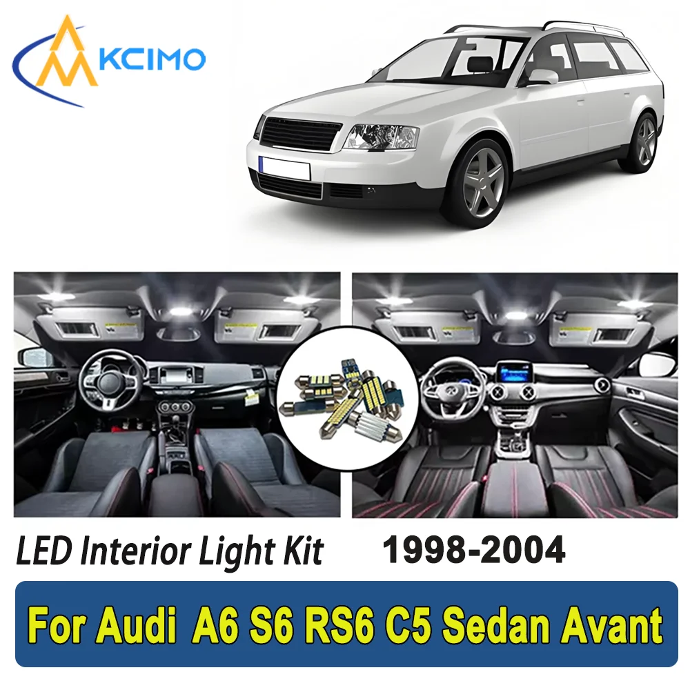 

New Light Bulb For Audi A6 S6 RS6 C5 Sedan Avant 1998-2004 Premium Bright LED Interior Dome Map Trunk Light Kit Car Led Lamps