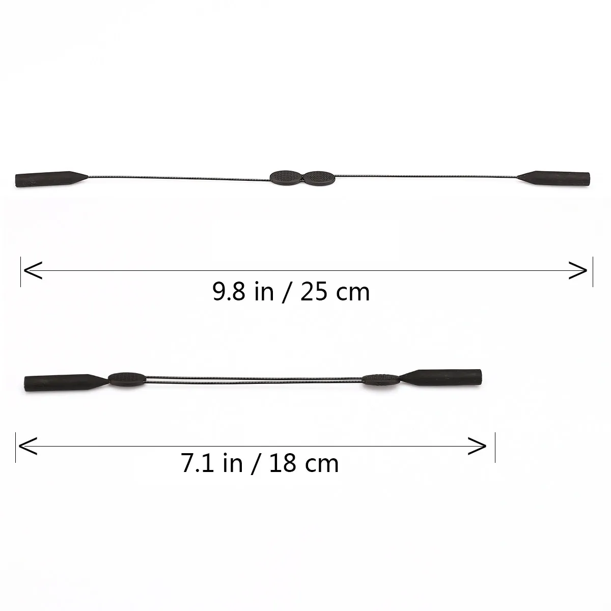 Black Adjustable Silicone Rope Universal Fit Eyeglass Chain Strap Eyewear Holder for Outdoor Rafting Hiking