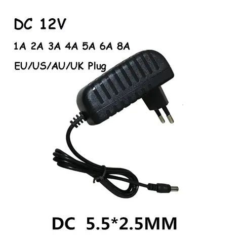 AC 110-240V DC 12V 1A 2A 3A 5A 6A 8A यूनिवर्सल पावर एडाप्टर सप्लाई चार्जर एडाप्टर Eu Us LED लाइट स्ट्रिप्स CCTV के लिए 6 best sales 12 वोल्ट बिजली की आपूर्ति - №2