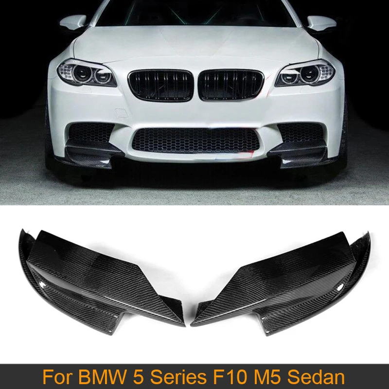 Front Bumper Lip Splitters Spoiler for BMW 5 Series F10 M5 Sedan 4 Door 2011-2017 Carbon Fiber Car Front Lip Splitters Grey FRP