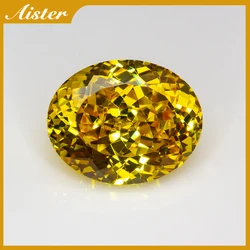 New Golden Yellow Oval 100 Faceted Cut Cubic Zirconia Lab Zircon CZ 4K Cutting 5A+ Quality for Jewelry Making