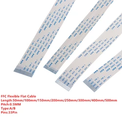 10Pcs Flat Flexible Cable FFC FPC LCD AWM 20624 80C 60V VW-1 0.5MM Pitch 33 Pin Forward/Reverse 33Pin