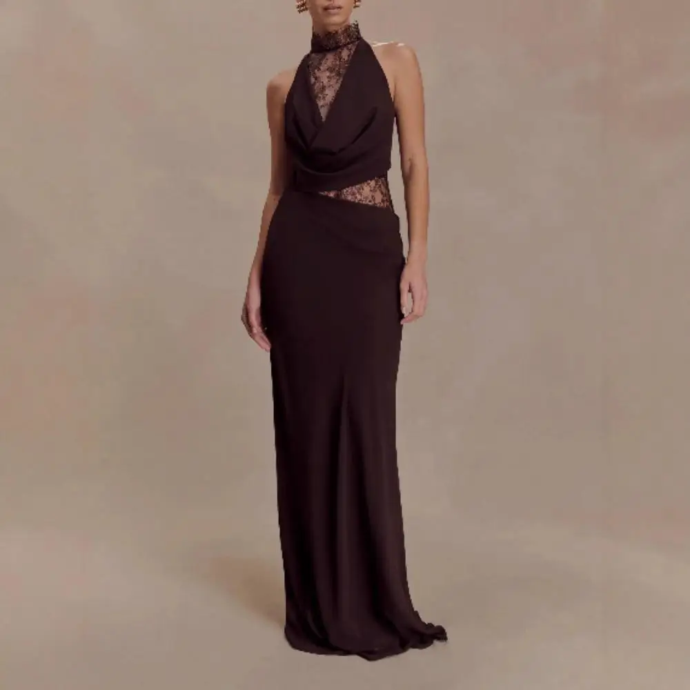 

Сексуальное женское платье с глубоким V-образным вырезом и кружевом для похудения, ажурное женское платье с высокой талией для женщин среднего возраста Ci Walk Ocn