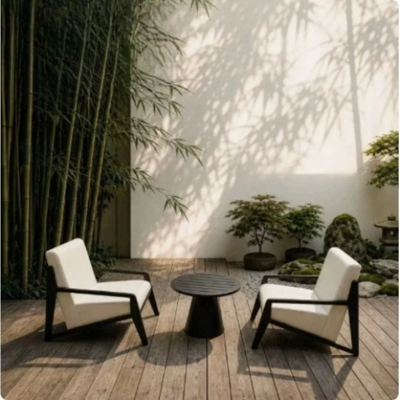 Outdoor stainless steel table, chair and sofa combination, open-air balcony furniture c