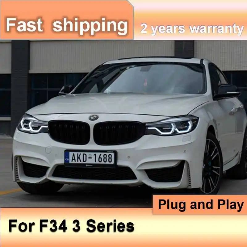 Car Accessories for BMW F34 Headlamp 3 Series Headlights GT 3GTDRL Turn Signal High Beam Projector Lens