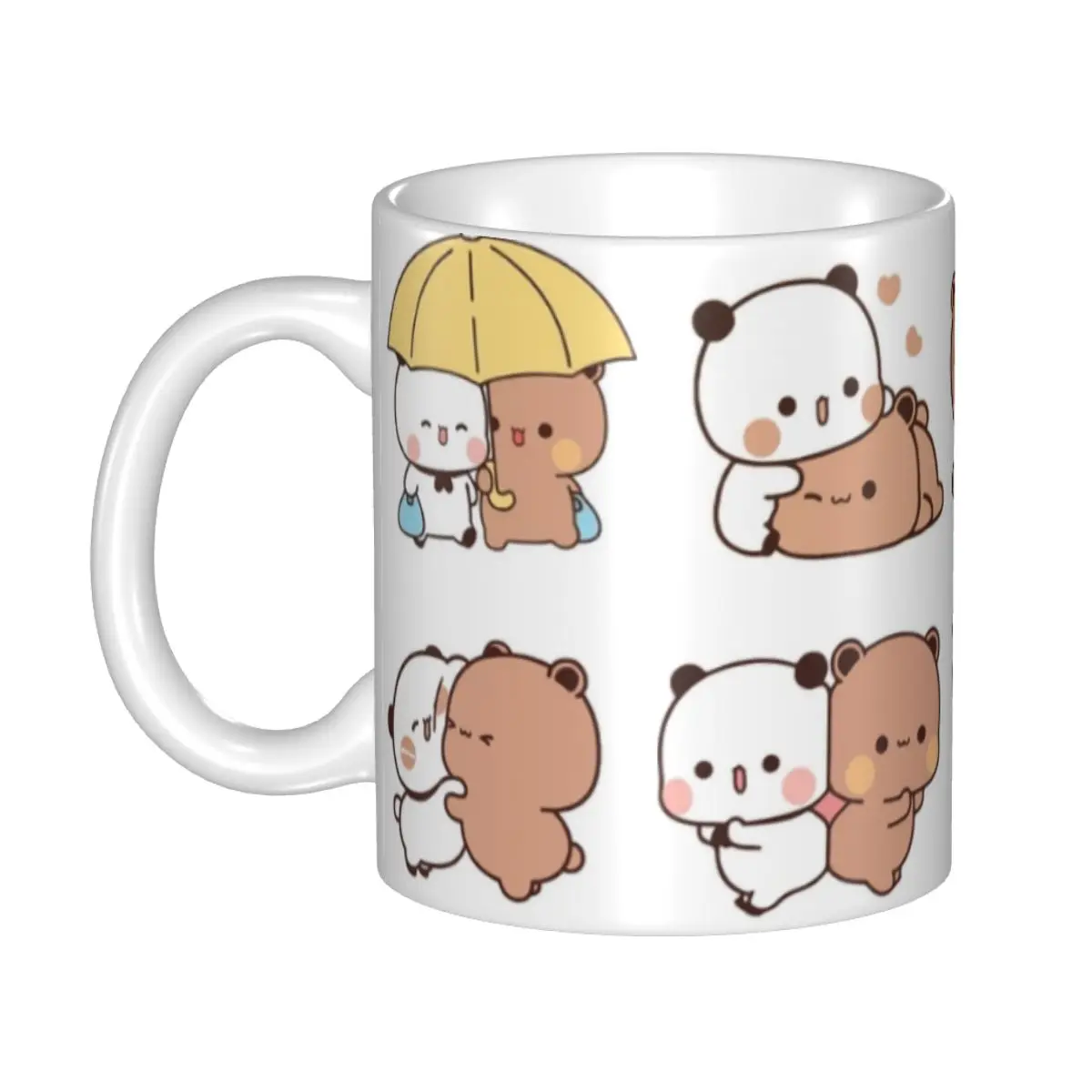 Personalized Dudu Bubu Mochi Peach Cat Funny Mugs DIY Panda Bear Hug Ceramic Tea Milk Coffee Cup