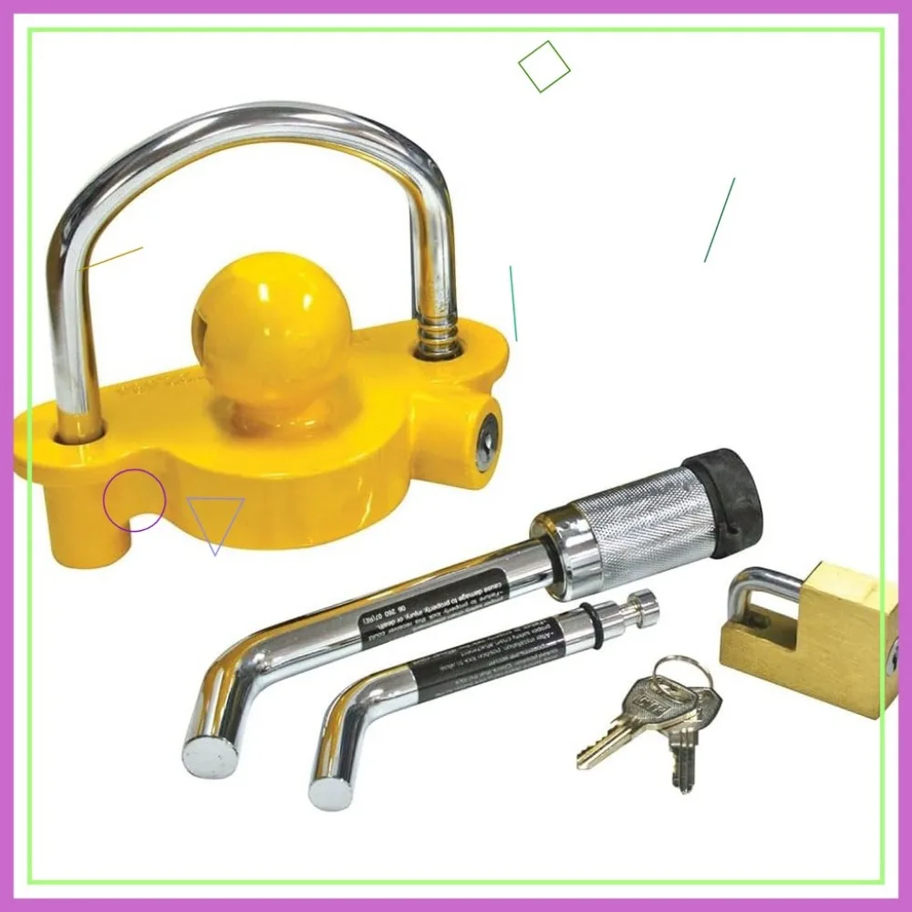 

Universal Trailer Hitch Lock Set for 1-1/4" & 2" Receivers, Fits 5/8" & 1/2" Pins - Secure Towing Accessories