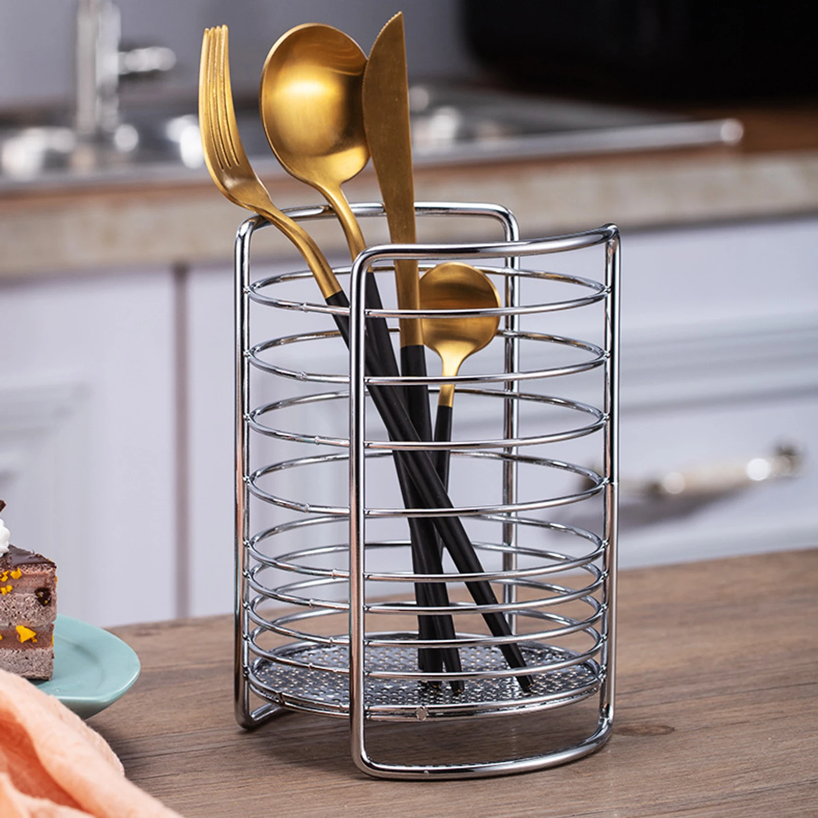 

Utensil Holders Household Kitchen Cutlery Holder Drainer For Chopstick Forks Spoons Storage Racks Tabletop Organizer
