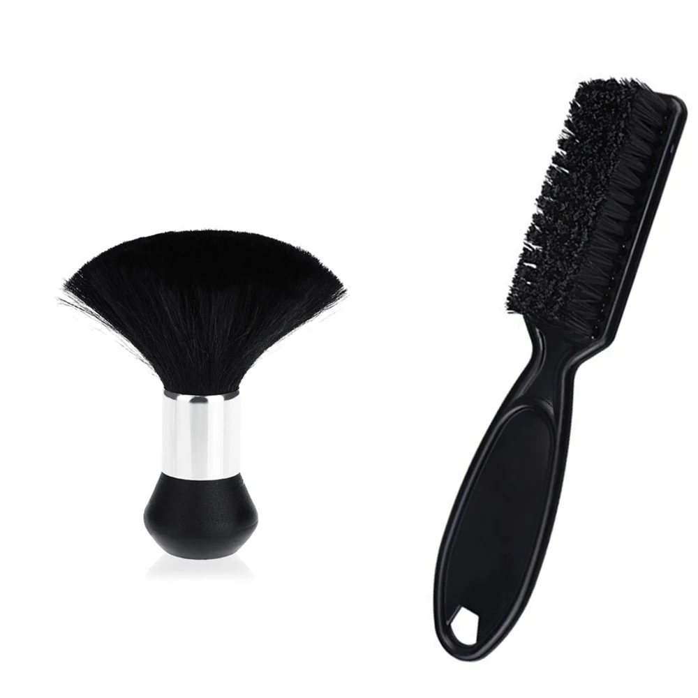 Friseur-Softbürste Schwarz, Friseur-Nackenbürste, Haarreinigungsbürste, Haarschneidebürste, Bartbürste, Styling-Kamm-Set