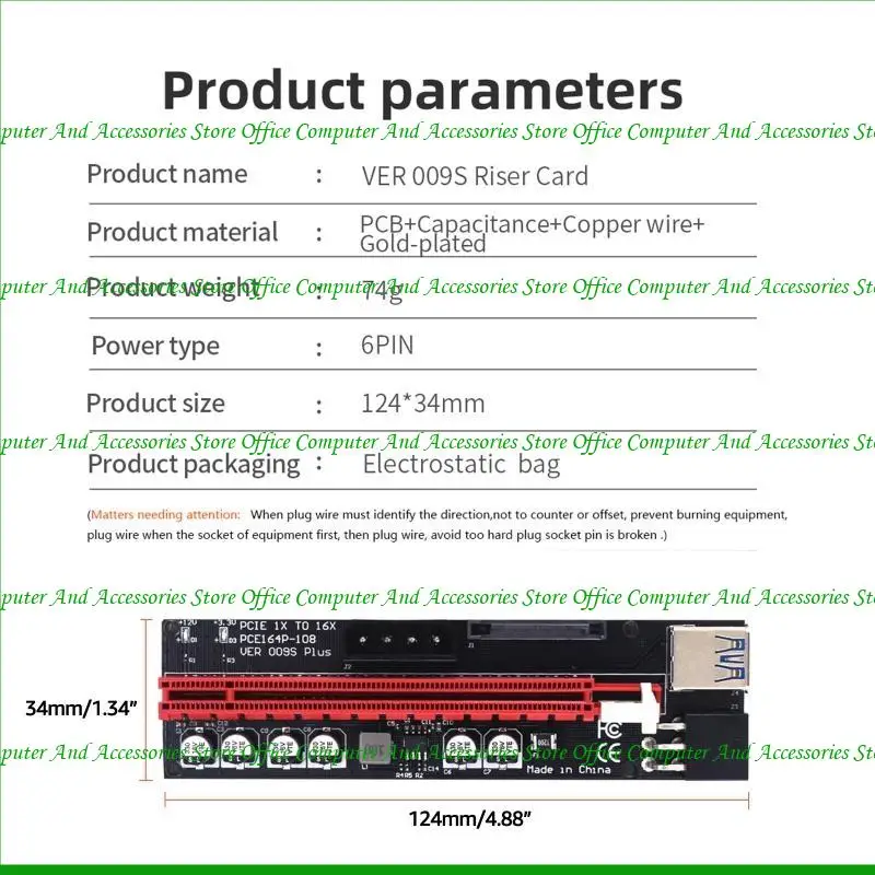 U55C Vollgeschwindigkeit PCI 1x bis 16X Riser Cable Graphics Card Extension Kabel PCI für Express Riser Abtender für GPU Minin