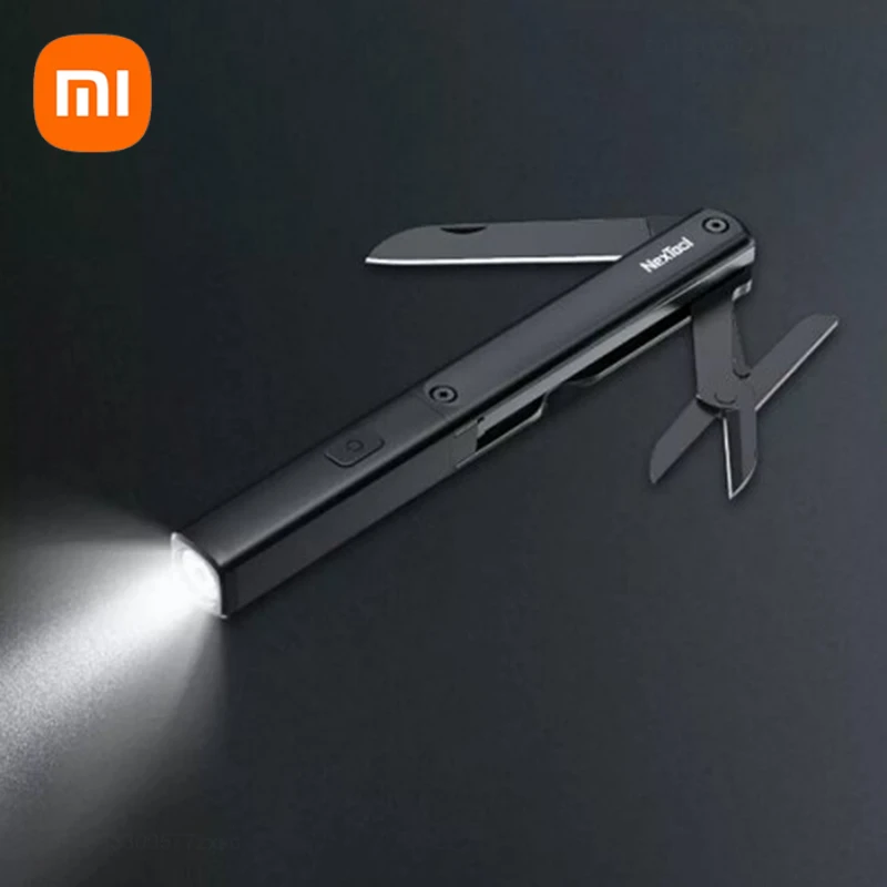 Xiaomi NexTool Multifunctional 3 in 1 Pen Tools N1 Flashlight Scissors USB Rechargeable IPX4 Waterproof Portable Camping Knife