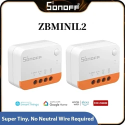 1~10 SONOFF ZBMINIL2 Extreme ZigBee Mini Smart Switch No Neutral Wire Required Two-Way Control Via EWeLink Google Alexa Alice