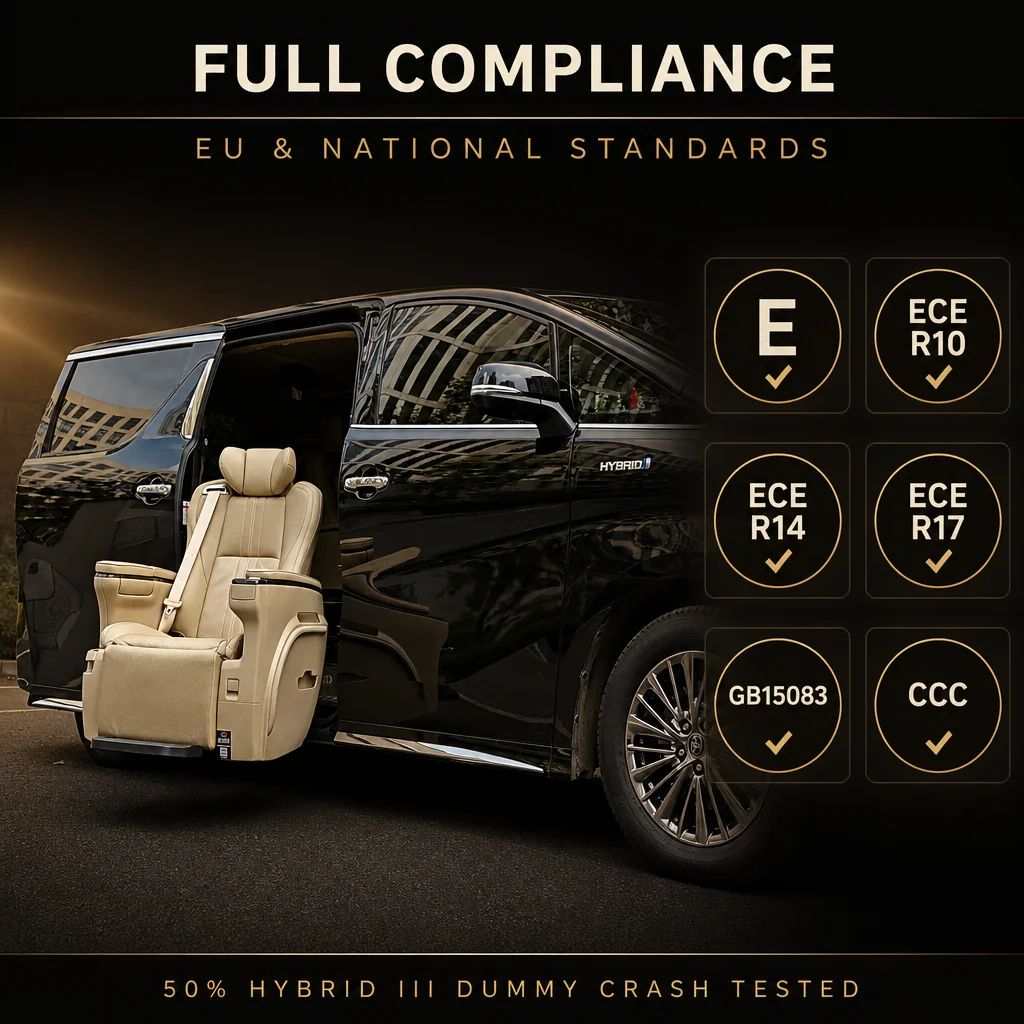 Luxury Adjustable Car Seat Accessory PU Leather for Elderly Disabled Swivel Lifting Modified Vehicles Accessible