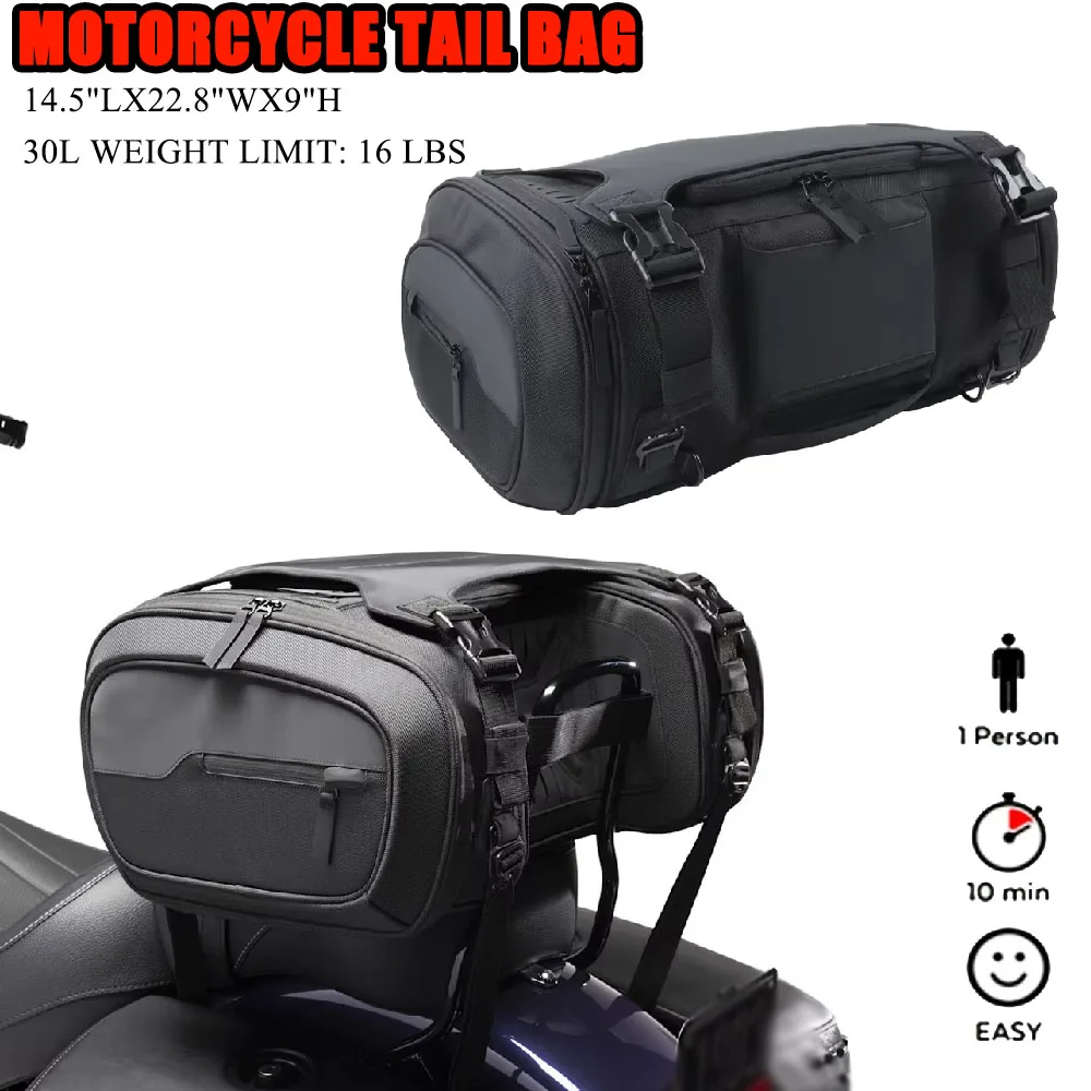 

Motorcycle Travel Luggage Bag Waterproof 30LTrunk/Rack Bag FitFor Harley Touring CVO Street Road Glide Limited FLTRXL FLHX,FLTRX