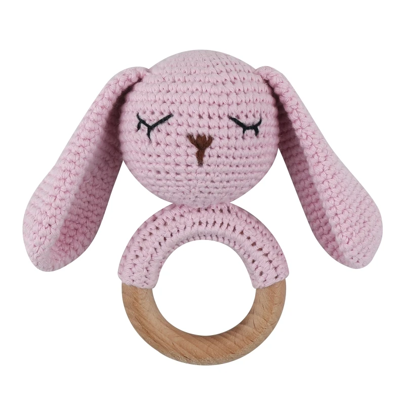 

1pc Baby Rattle Safe Wooden Toys Mobile Pram Crib Ring DIY Crochet Soother Bracelet Teether Set Product