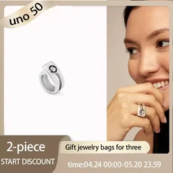 2024 Classic UNO DE 50 Fashion symbol of love 925 Charm Silver Ring Niche Jewelry