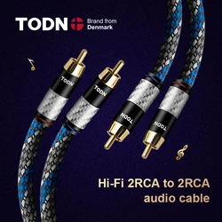 TODN 1 pair RCA audio cable 2 RCA to 2 RCA Interconnect Cable HIFI Stereo 4N OFC Male to Male For Amplifier DAC TV box