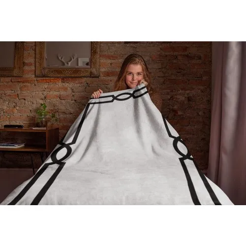 Kiparis Square Line 27 Pattern, Single and Double Fleece Blanket